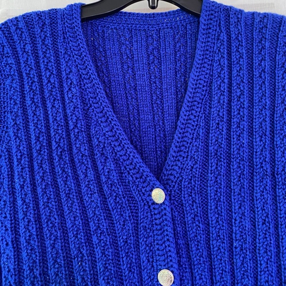 Royal Blue chunky knit sweater vest - Picture 2 of 4